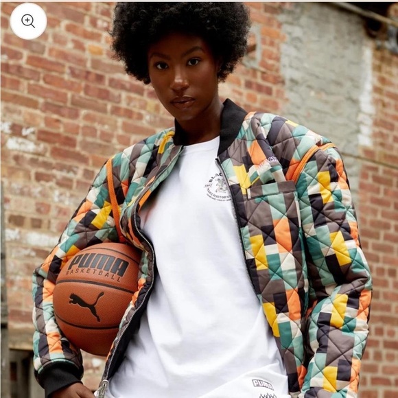 Reversible Puma x Black Fives Orange and Green Bomber Jacket Size Small - Picture 1 of 8